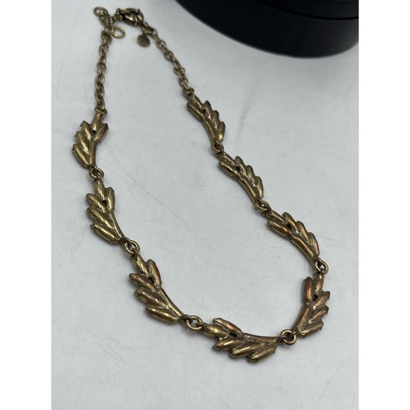 J. Crew Fan Feather Leaves Rhinestone Bling Collar Necklace‎ - Picture 13 of 14